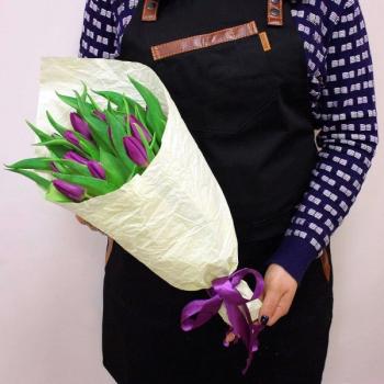 Букет Фиолетовый тюльпан 15 шт (код товара: 232830)